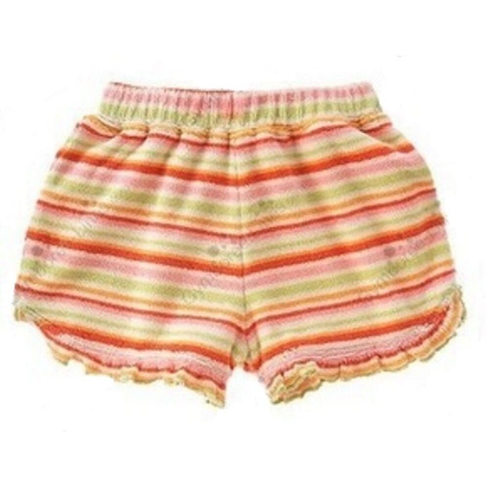 Gymboree Pink, Orange, Green Striped Terry Shorts